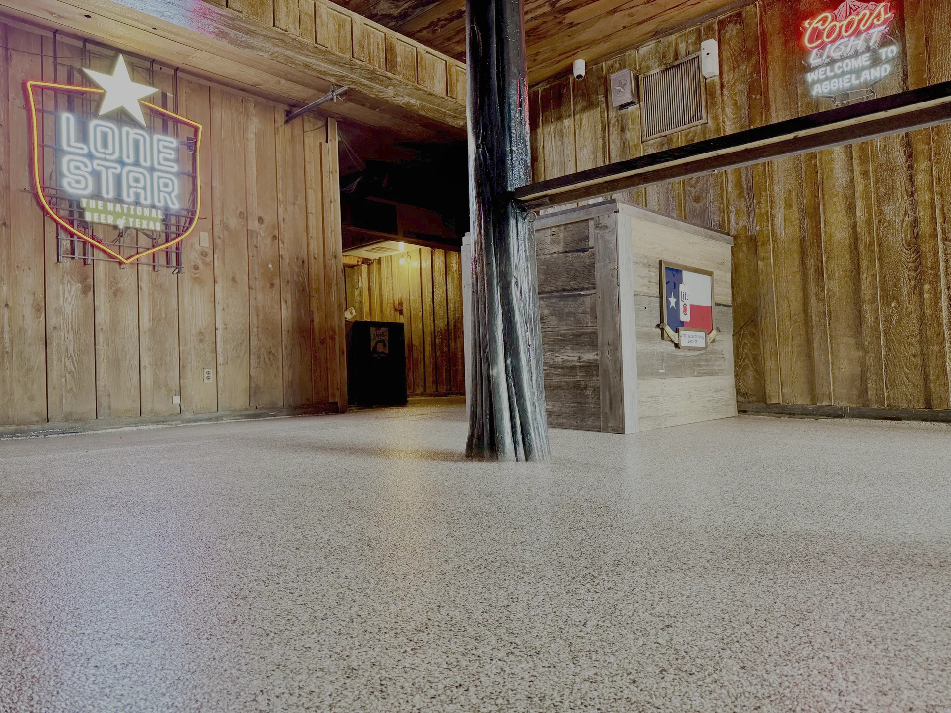 After: commercial flake epoxy system at Hurricane Harry's
